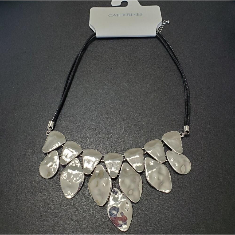 Catherines silver tone statement necklace